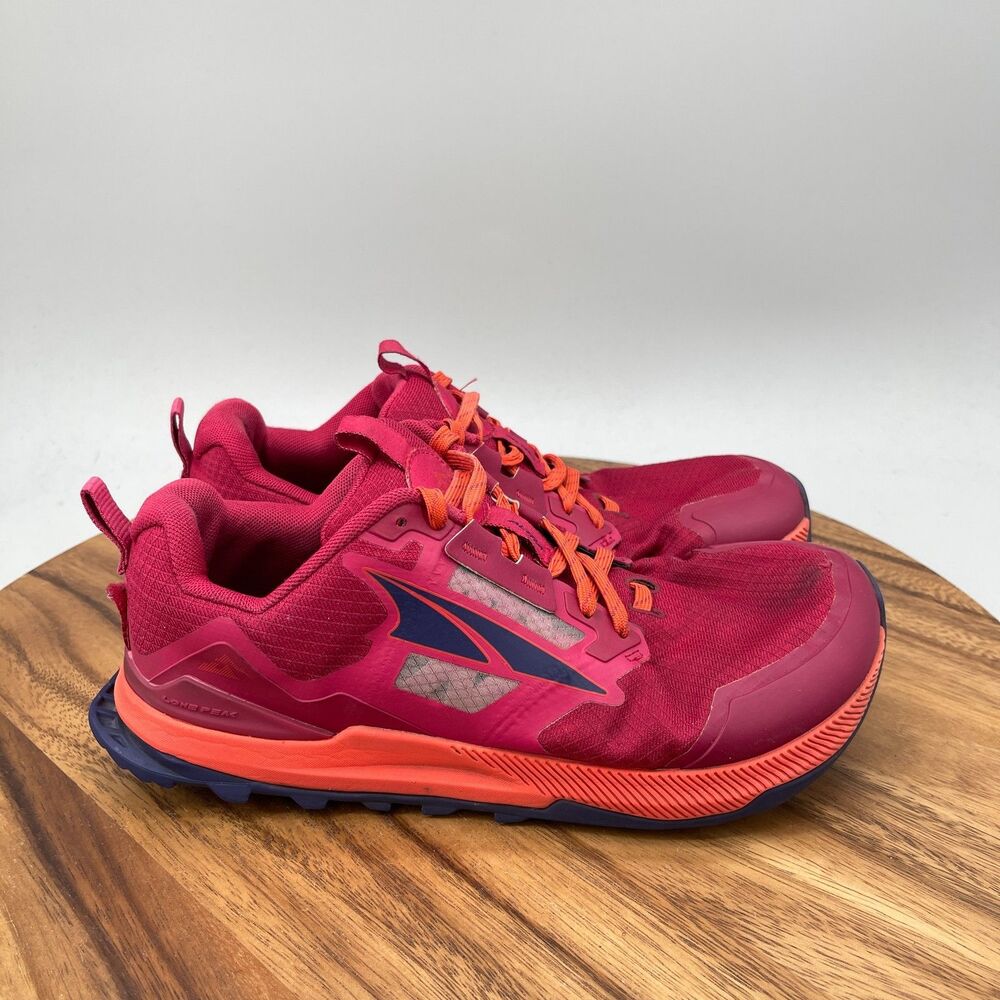 Altra Lone Peak 7 Shoes Womens Size 8 Red Trail Running Comfort Hiking Sneakers